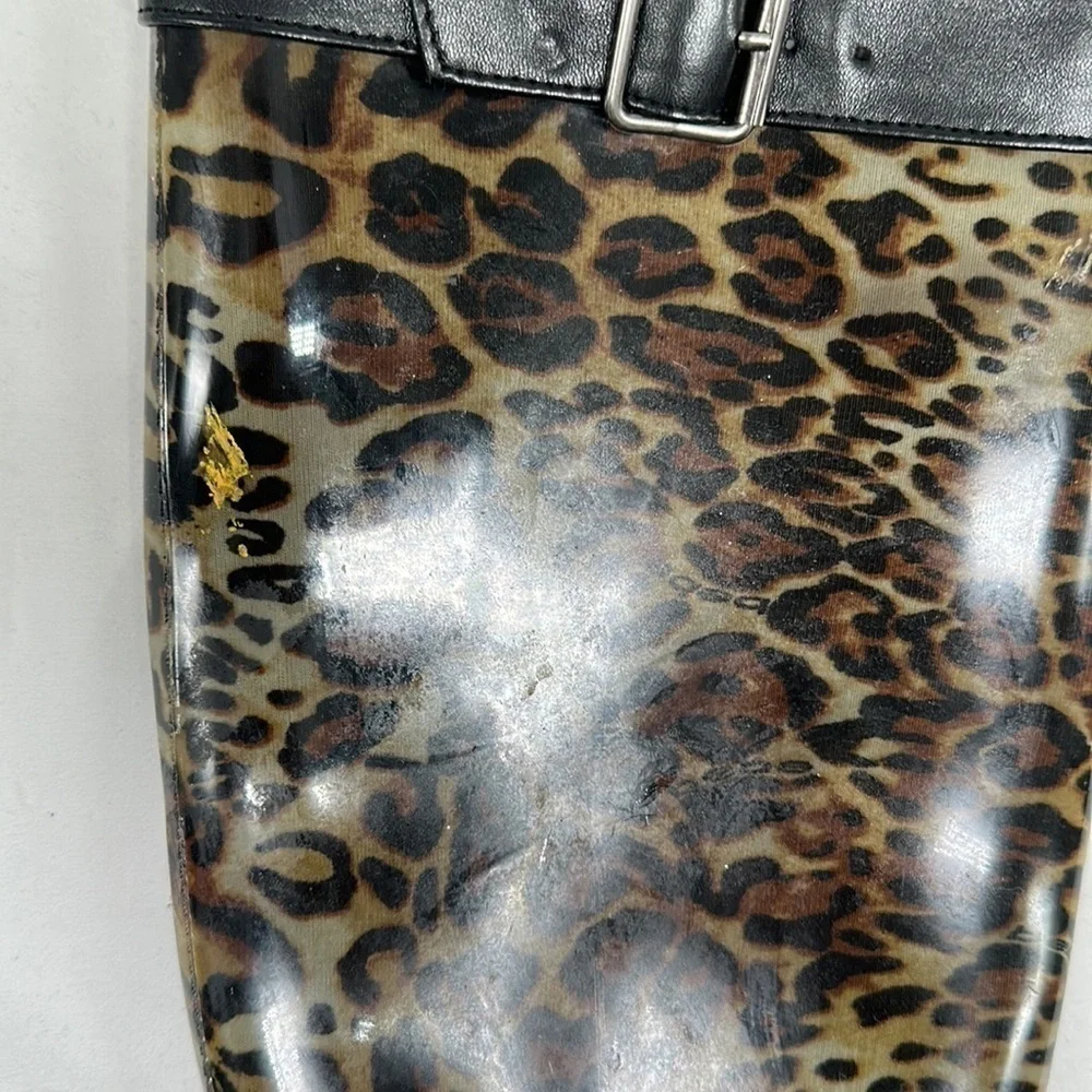 Bebe Knee High Animal Print Rain Boots Size 6